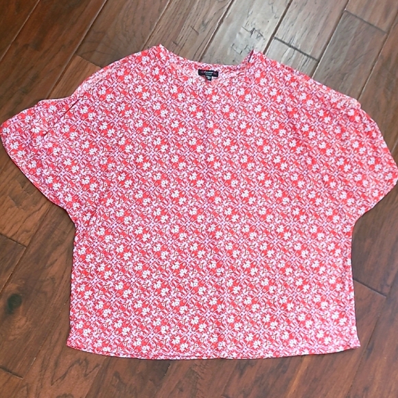 Cocomo Red & Blue Patterned Open sleeve Blouse size 2X - Picture 1 of 8